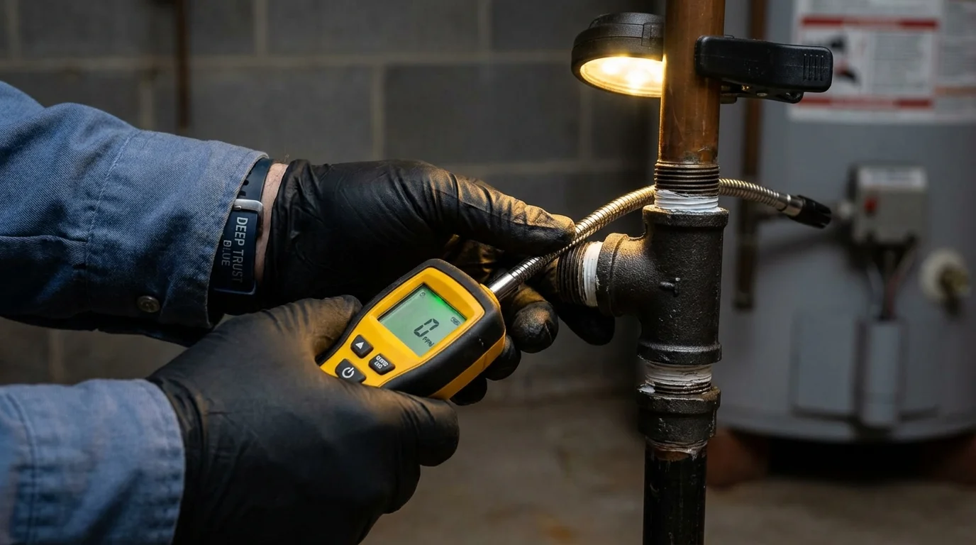 Gas leak detection with electronic sniffer by Johns Plumbing LLC in Snowflake